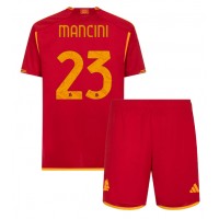 Camisa de time de futebol AS Roma Gianluca Mancini #23 Replicas 1º Equipamento Infantil 2023-24 Manga Curta (+ Calças curtas)